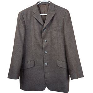 Dolce And Gabbana Mens Brown Wool 4 Button Closure Sport Coat Blazer 36